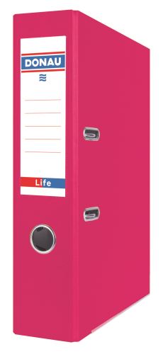 Pákový pořadač DONAU LIFE, A4/75 mm, karton, neonově růžový