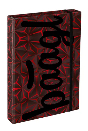 Box na školní sešity A4 Jumbo BAAGL - Red Polygon
