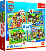 Puzzle 4v1 Prázdniny Tlapková Patrola/Paw Patrol 28,5x20,5cm v krabici 28x28x6cm (1)
