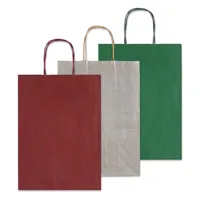 Papírová taška Allegra stříbrná 22x10x27 cm velikost S - kroucené papírové ucho (1)