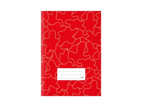 Školní sešit A5 540, plast.desky, červený s kaňkami (40 listiů, čistý)