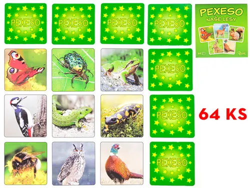 Pexeso Naše lesy 64ks v krabičce