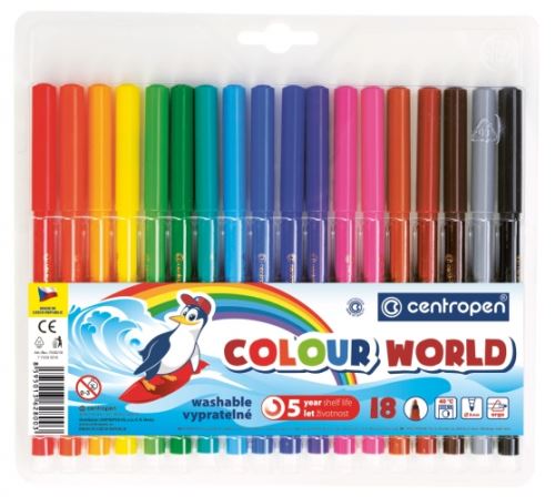 Dětské fixy Centropen Colour World 7550 - sada 18ks