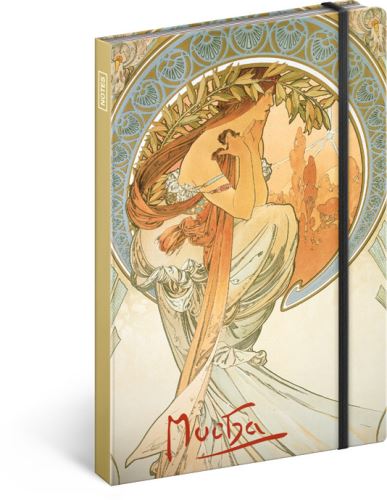 Notes Alfons Mucha – Poezie, linkovaný, 13 x 21 cm