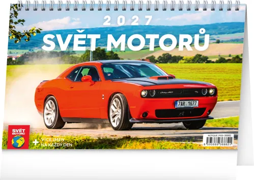 Stolní kalendář 2027 Notique Svět motorů, 23,1 × 14,5 cm