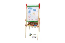 Oboustranná magnetická tabule dřevěná 35 × 43 cm s rolí papíru (5)