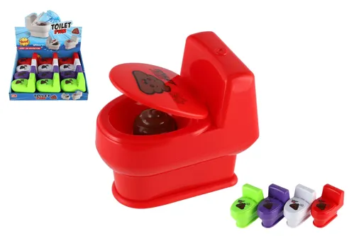 Záchod stříkací plast 6x10cm 4 barvy 12ks v boxu