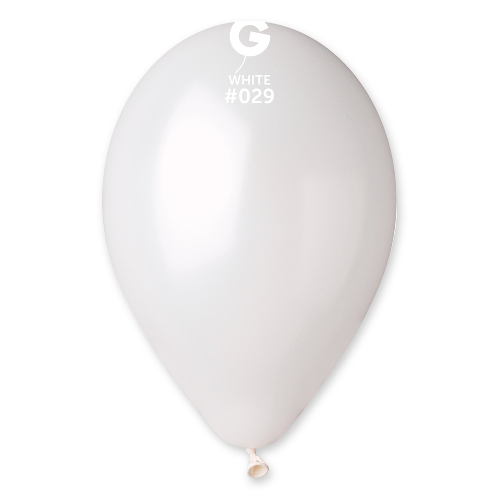 Levně Balónky nafukovací průměr 26cm - metalická bílá, 100 ks