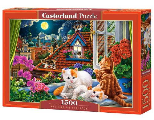 Puzzle Castorland 1500 dílků - Kočky na střeše