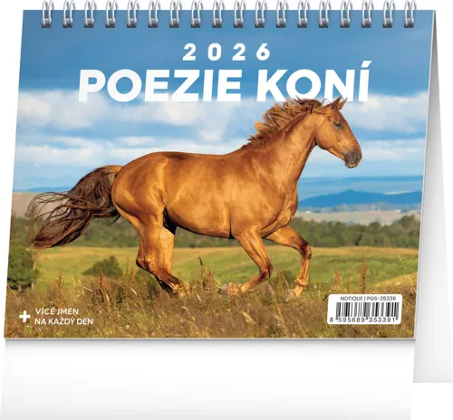 Stolní kalendář 2026 NOTIQUE - Poezie koní, 16,5 x 13 cm