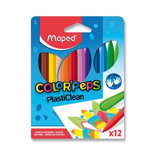 Plastové pastely Maped ColorPeps Plasticlean - 12 barev