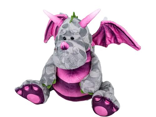 Plyšový drak sedící 23 cm - šedý