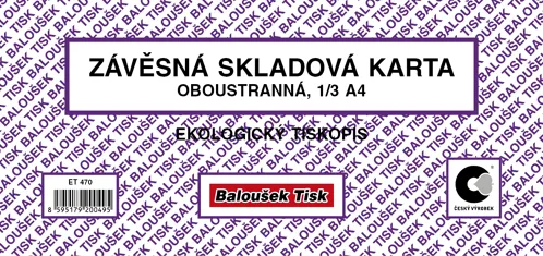 Závěsná skl. karta malá / oboustr./