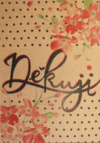 Přáníčko BeBechy - recyklovaný papír - Děkuji2
