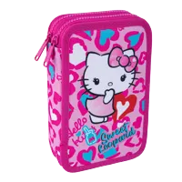 Penál 2patrový Colorino Jumper 2, Hello Kitty Pink 2, vybavený