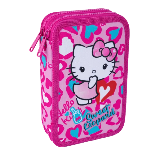 Penál 2patrový Colorino Jumper 2, Hello Kitty Pink 2, vybavený