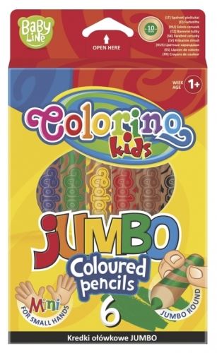 Pastelky Colorino kulaté Jumbo Baby Line 6ks + ořezávátko