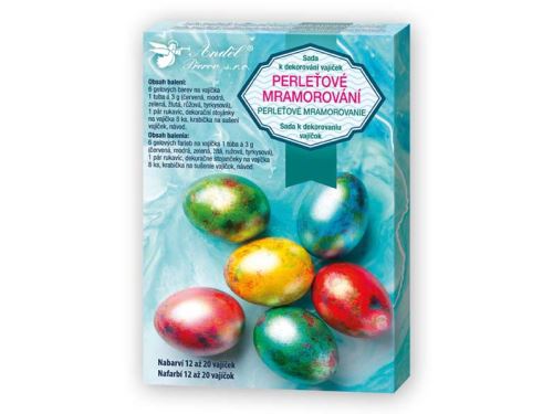 Sada 7700 k dekorování vajíček - perleťový mramor