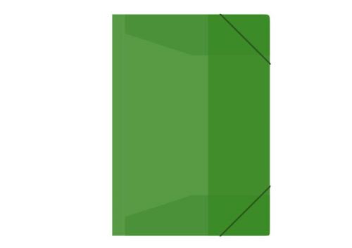 Desky PP A4 3 klopy s gumou - zelená