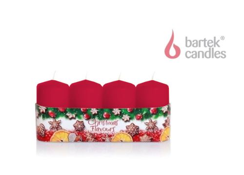 Adventní svíčky Bartek válec 40/70, 4ks, voňavé - Christmas Flavours