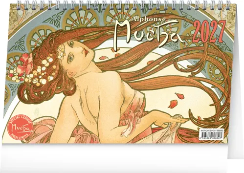 Stolní kalendář 2027 Notique Alfons Mucha, 23,1 x 14,5 cm