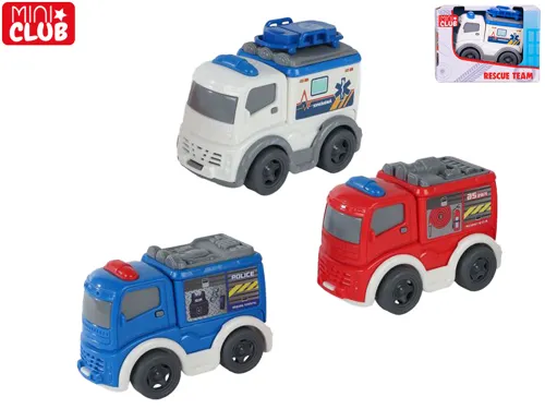 Vozidlo záchranářské Mini Club 8 cm na volný chod - mix motivů