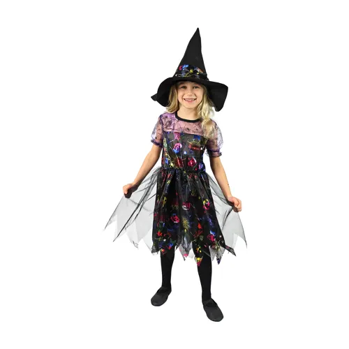 Dětský kostým Čarodějnice/Halloween barevná, vel. M