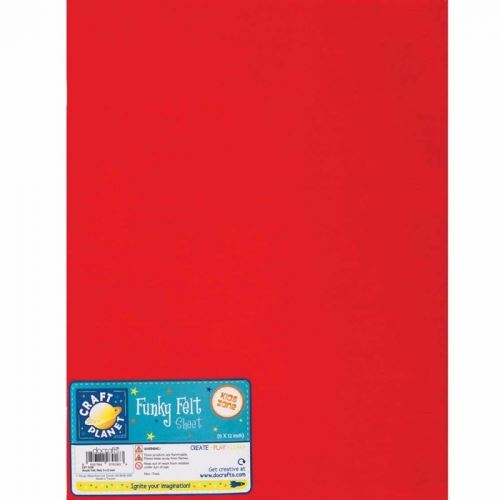 Filc 140g/m2, 22x30cm (1ks) Červený (akryl)
