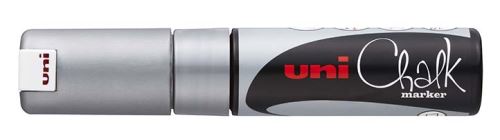 Křídový popisovač UNI - PWE-8K Chalk Marker, 8 mm, stříbrný