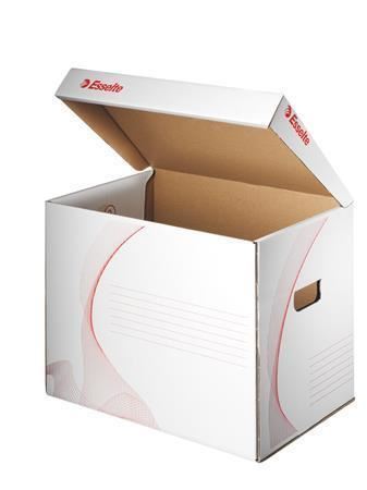 Archivační kontejner ESSELTE Standard, bílá, s víkem, karton, na výšku