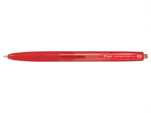 PILOT kuličkové pero Super Grip G, stiskací mechanismus, střední hrot M - červená