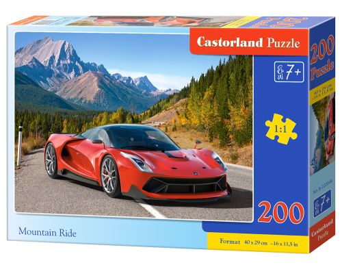 Puzzle Castorland 200 dílků premium - Červené auto v horách