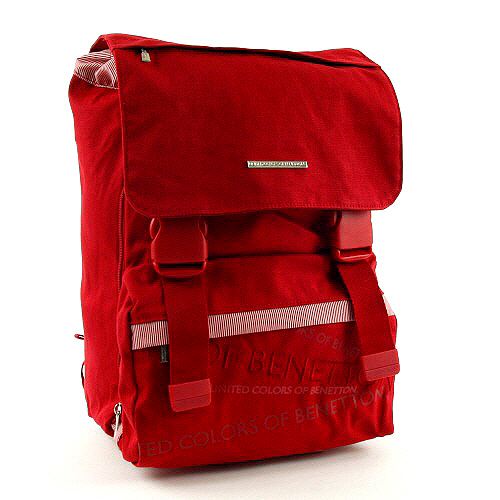 Školní batoh Benetton na přezky červená