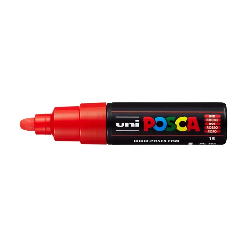 Dekorační popisovač Posca PC-7M, 4,5 - 5,5 mm, červená (15)