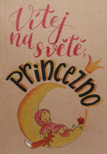 Přáníčko BeBechy - recyklovaný papír - Princezna