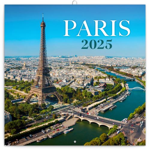 Nástěnný poznámkový kalendář Presco Group 2025 - Paříž, 30 x 30 cm - BEZ ČEŠTINY