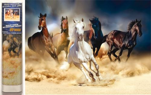 Diamantový obrázek 30x40cm - Koně v běhu