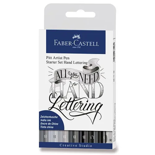 Sada popisovačů Faber-Castell Pitt Artist Pen Hand Lettering, 9 kusů