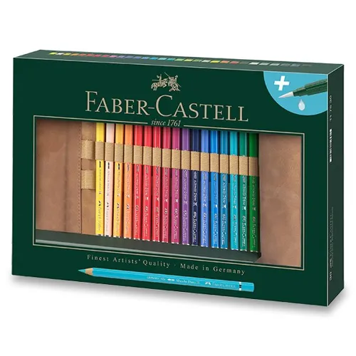 Umělecké pastelky Faber-Castell Albrecht Dürer, rolovací pouzdro, 30 barev + štětec