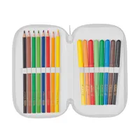 Školní penál 2-patrový vybavený Herlitz Nylon fialový (2)