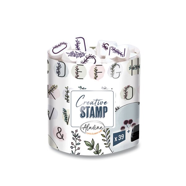 Levně Razítka Aladine Creative Stamp - Květinová abeceda a věnečky, 39 ks