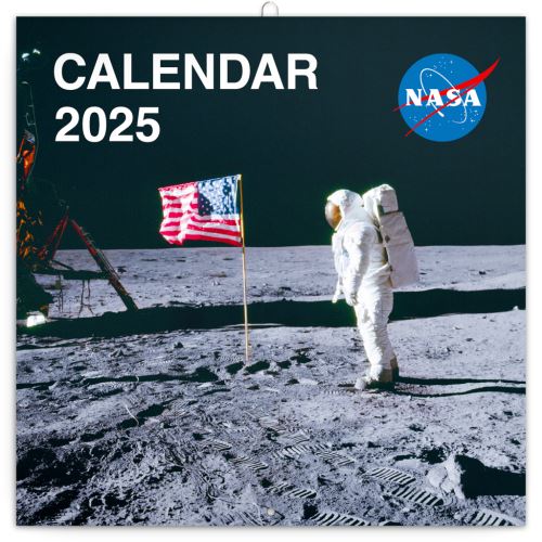 Nástěnný poznámkový kalendář Presco Group 2025 - NASA, 30 x 30 cm - BEZ ČEŠTINY