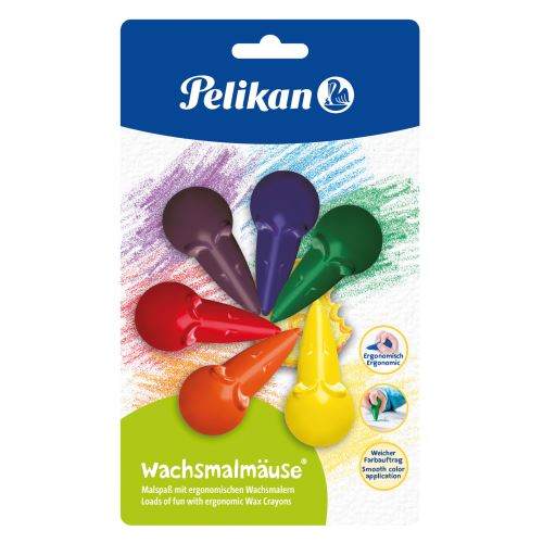 Voskové pastelky Pelikan Myška - sada 6 barev