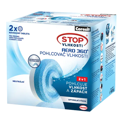 Ceresit STOP VLHKOSTI - náhradní tablety AERO 360°, 2 x 450 g