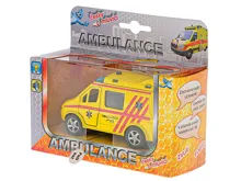Auto 2-Play Traffic ambulance CZ kovové 11 cm na zpětné natažení česky mluvící se světlem na baterie (2)