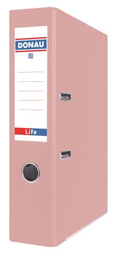 Pákový pořadač DONAU LIFE, A4/75 mm, karton, pastelově růžový