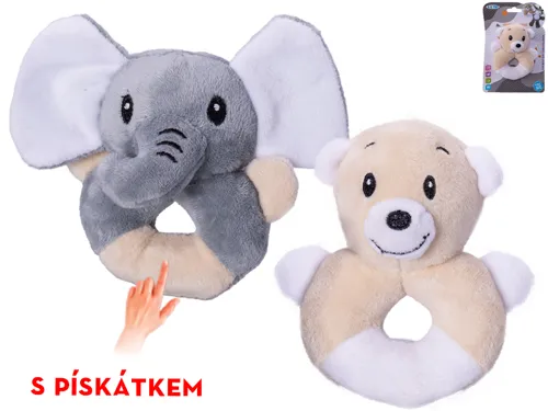 Plyšové zvířátko 11 cm s pískátkem - mix motivů