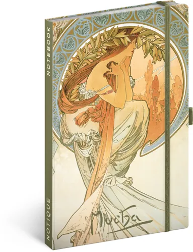 Notes NOTIQUE linkovaný 13 x 21 cm - Alfons Mucha - Poezie