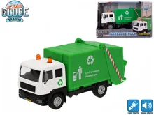 Auto Kids Globe Traffic popeláři kovové 15 cm na zpětné natažení se světlem a zvukem na baterie
