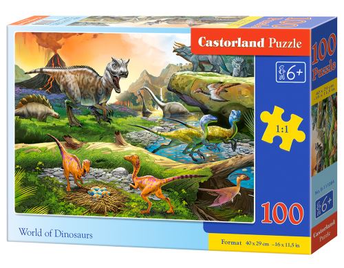 Puzzle Castorland 100 dílků premium - Dinosauří svět